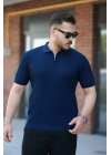Erkek Fermuarlı Yakalı Kısa Kollu Tshirt