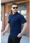 Erkek Fermuarlı Yakalı Kısa Kollu Tshirt