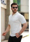 Erkek Fermuarlı Yakalı Kısa Kollu Tshirt