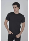 Erkek File Cepli Slim Fit T-shirt - Siyah