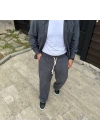 Erkek Fitilli Kadife Cepli Buggy Pantolon Oversize Rahat Kalıp - Füme