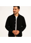 Erkek Fitilli Kadife Cepli Gömlek Oversize Rahat Kalıp - Siyah
