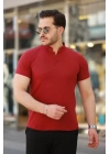 Erkek Hakim Yaka Dokuma Pamuklu Kumaş Kısa Kollu T-shirt