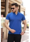 Erkek Hakim Yaka Dokuma Pamuklu Kumaş Kısa Kollu T-shirt