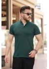 Erkek Hakim Yaka Dokuma Pamuklu Kumaş Kısa Kollu T-shirt