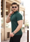 Erkek Hakim Yaka Dokuma Pamuklu Kumaş Kısa Kollu T-shirt