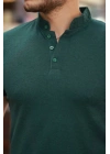 Erkek Hakim Yaka Dokuma Pamuklu Kumaş Kısa Kollu T-shirt