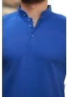 Erkek Hakim Yaka Dokuma Pamuklu Kumaş Kısa Kollu T-shirt