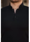 Erkek Hakim Yaka Dokuma Pamuklu Kumaş Kısa Kollu T-shirt