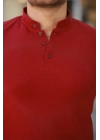 Erkek Hakim Yaka Dokuma Pamuklu Kumaş Kısa Kollu T-shirt