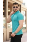 Erkek Hakim Yaka Dokuma Pamuklu Kumaş Kısa Kollu Tişört