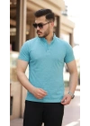 Erkek Hakim Yaka Dokuma Pamuklu Kumaş Kısa Kollu Tişört