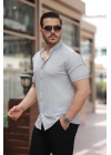 Erkek Hakim Yaka Kısa Kollu Gömlek