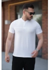 Erkek Hakim Yakalı Kısa Kollu Pamuklu T-shirt