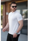 Erkek Hakim Yakalı Kısa Kollu Pamuklu T-shirt