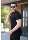 Erkek Hakim Yakalı Kısa Kollu Pamuklu T-shirt