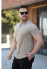 Erkek Hakim Yakalı Kısa Kollu Pamuklu T-shirt