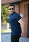 Erkek Hakim Yakalı Kısa Kollu Pamuklu T-shirt