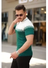 Erkek Hemşire Yaka çift Renk Kısa Kollu Tişört