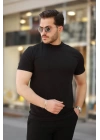 Erkek Ince çizgi Dokulu Kısa Kollu T-shirt