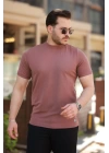 Erkek Ince çizgi Dokulu Kısa Kollu T-shirt