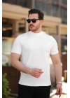 Erkek Ince çizgi Dokulu Kısa Kollu T-shirt
