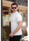 Erkek Ince çizgi Dokulu Kısa Kollu T-shirt