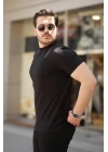Erkek Ince çizgi Dokulu Kısa Kollu T-shirt