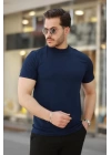 Erkek Ince çizgi Dokulu Kısa Kollu Tişört