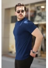 Erkek Ince çizgi Dokulu Kısa Kollu Tişört