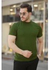 Erkek Ince çizgi Dokulu Kısa Kollu Tişört