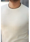 Erkek Jakarlı Ribanalı Kısa Kollu T-shirt