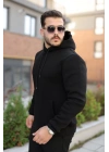 Erkek Kapüşonlu Üç İplik Şardonlu Hoodie