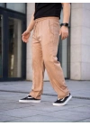Erkek Keten Cepli Çıma Dikişli Jogger Buggy Pantalon Rahat Kalıp - Kahverengi