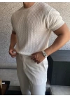 Erkek Kısa Kollu Bisiklet Yaka Triko Bluz