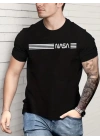 Erkek Kısa Kollu Nasa Baskı Basic Erkek T-shirt