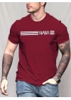 Erkek Kısa Kollu Nasa Baskı Basic Erkek T-shirt