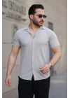 Erkek Kısa Kollu örme Kumaş Pamuklu Gömlek