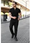 Erkek Kısa Kollu Yakalı önden Düğmeli Triko Tişört