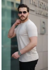 Erkek Kısa Kollu Zigzag Desenli T-shirt