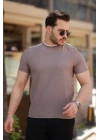 Erkek Omuzlar çizgi Detaylı Kısa Kollu T-shirt