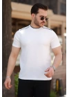 Erkek Omuzlar çizgi Detaylı Kısa Kollu T-shirt