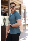 Erkek Ottoman Kumaş Apaj Yaka Kısa Kollu Gömlek