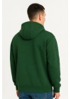 Erkek Ovarsize Kapüşonlu Swetshirt Kanguru Çepli Cıtcıtlı 3 Iplik Şardonlu Hoodie - Haki