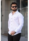 Erkek Pamuklu Çizgi Desenli Gömlek