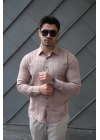 Erkek Pamuklu Keten Kumaş Gömlek