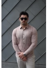Erkek Pamuklu Keten Kumaş Gömlek