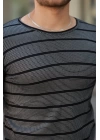 Erkek Petek Desenli Kısa Kollu T-shirt
