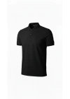 Erkek Pike Kumaş Düğmeli Yaka Regular Fit Günlük Kısa Kol Tişört T-shirt - Siyah