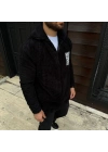 Erkek Polar Fermuarlı Sweatshirt – Kapüşonsuz, Cepli, Yumuşak Dokulu, Oversize Rahat Kalıp, Kışlık Sıcak Tutan Fermuarlı Üst - Siyah